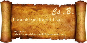 Csereklye Bertilla névjegykártya